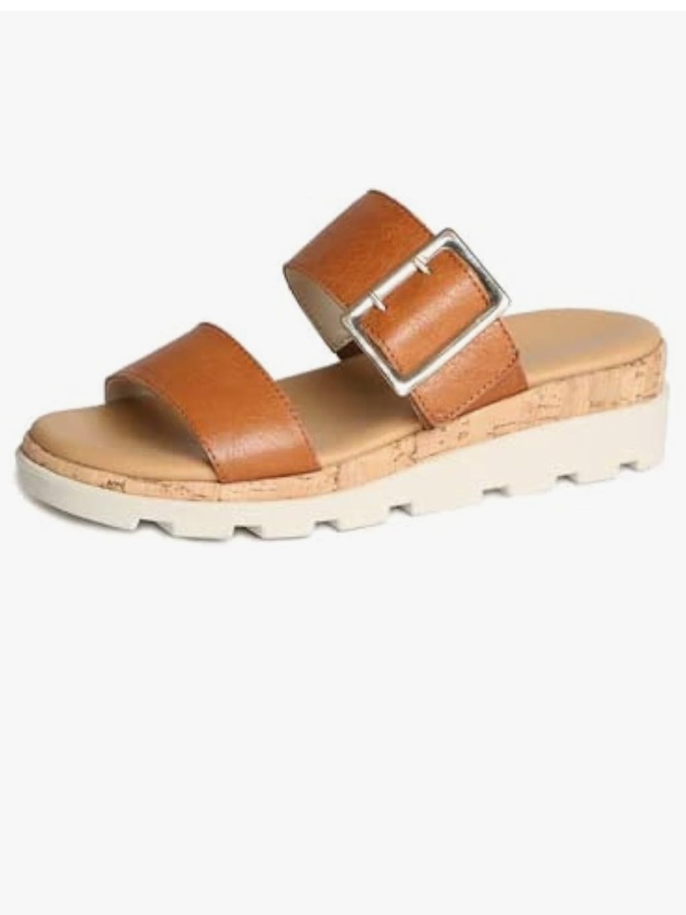 Leather Slide Sandal - Cognac Brown